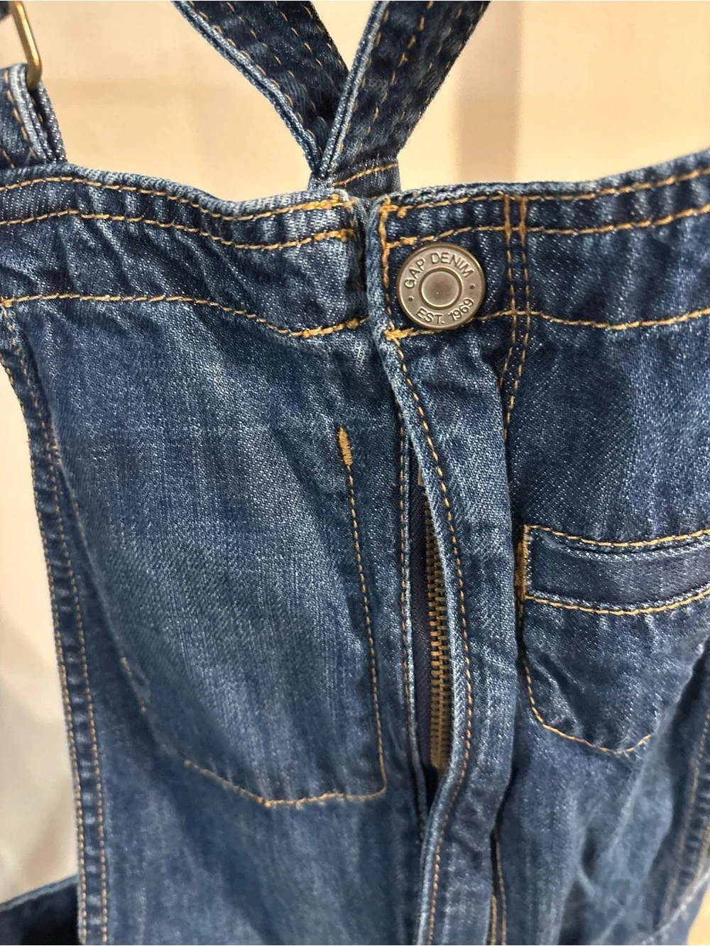 GAP Dark Blue Denim Kids Overalls size medium (8-10)